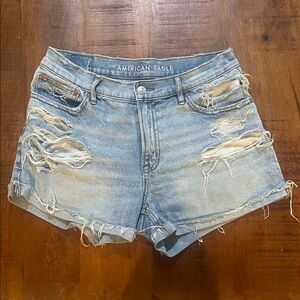 American Eagle Outfitters Light Blue Distressed Jean Shorts